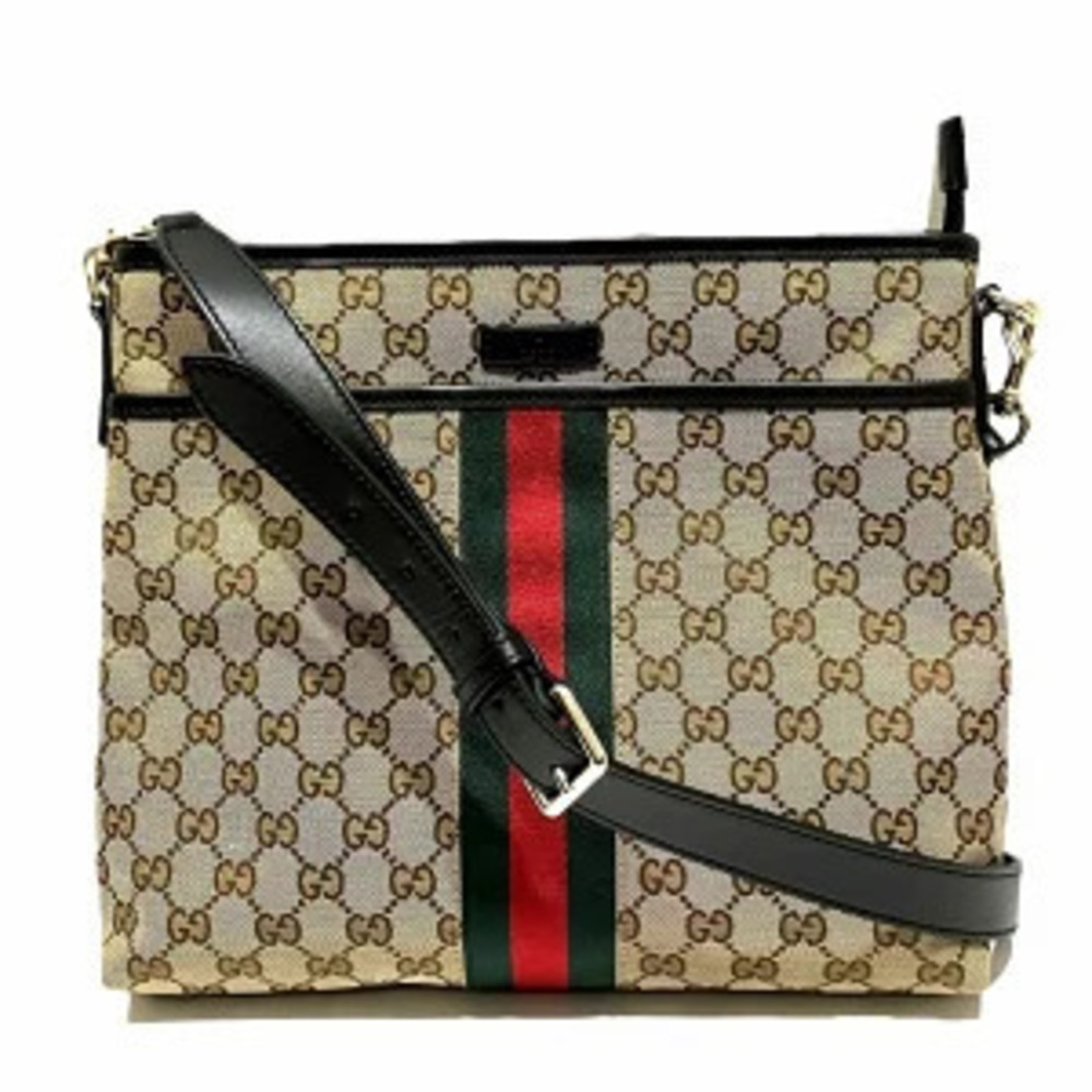 Gucci Shoulder Bag Sherry Canvas Leather
